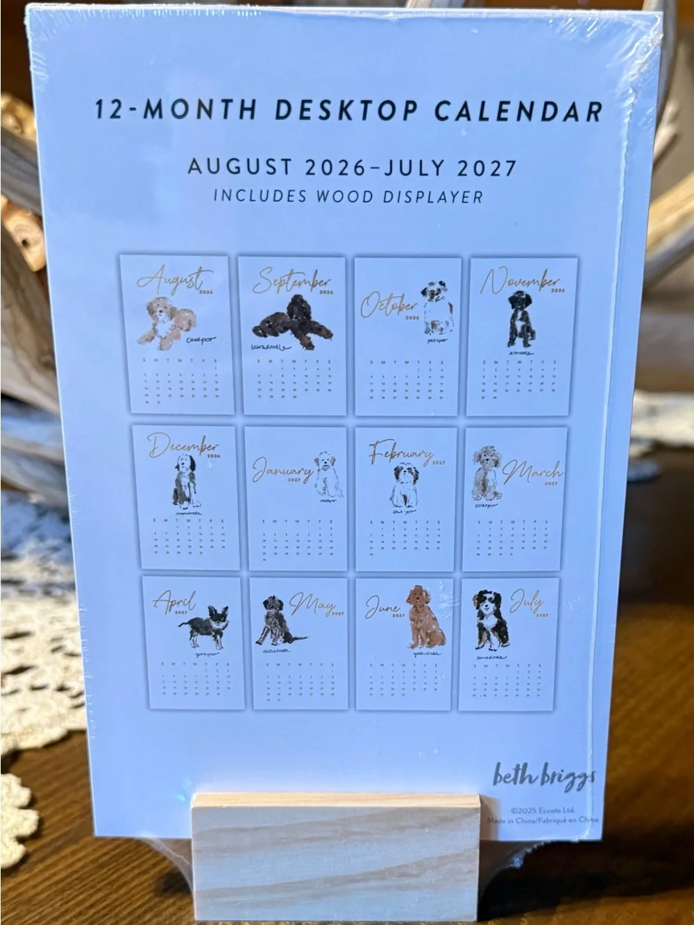 DESIGNER DOGS 2026/2027 Desktop Calendar